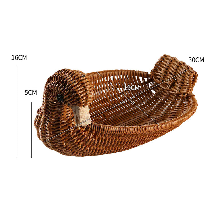 Unisex Braided Decoration Basket in Duck Shape Bowlift
