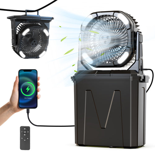 Portable Atomizing Fan with LED Lights Bowlift