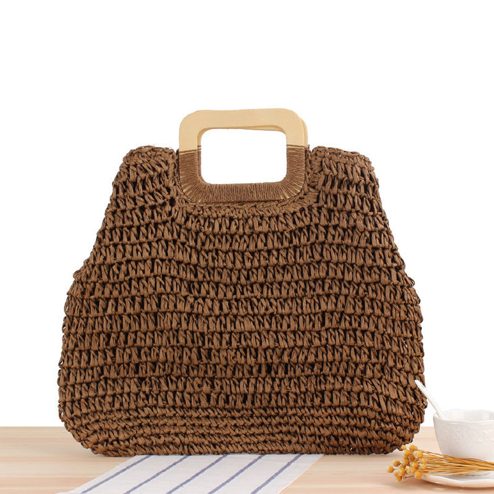 Handcrafted basket bag with modern wooden handle Bowlift