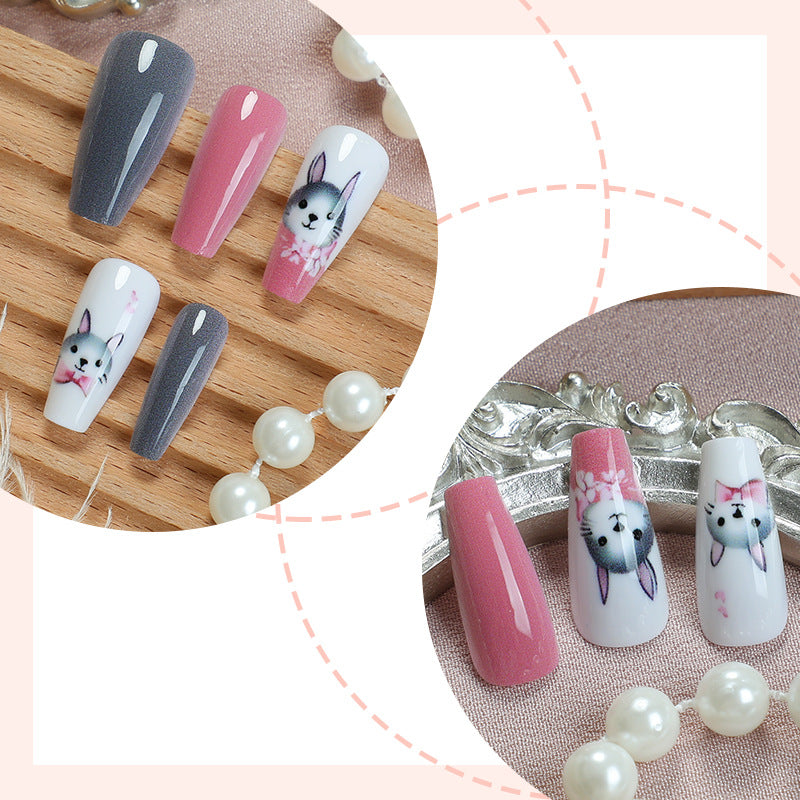 Animal-Themed Press-On Nail Art Set Bowlift