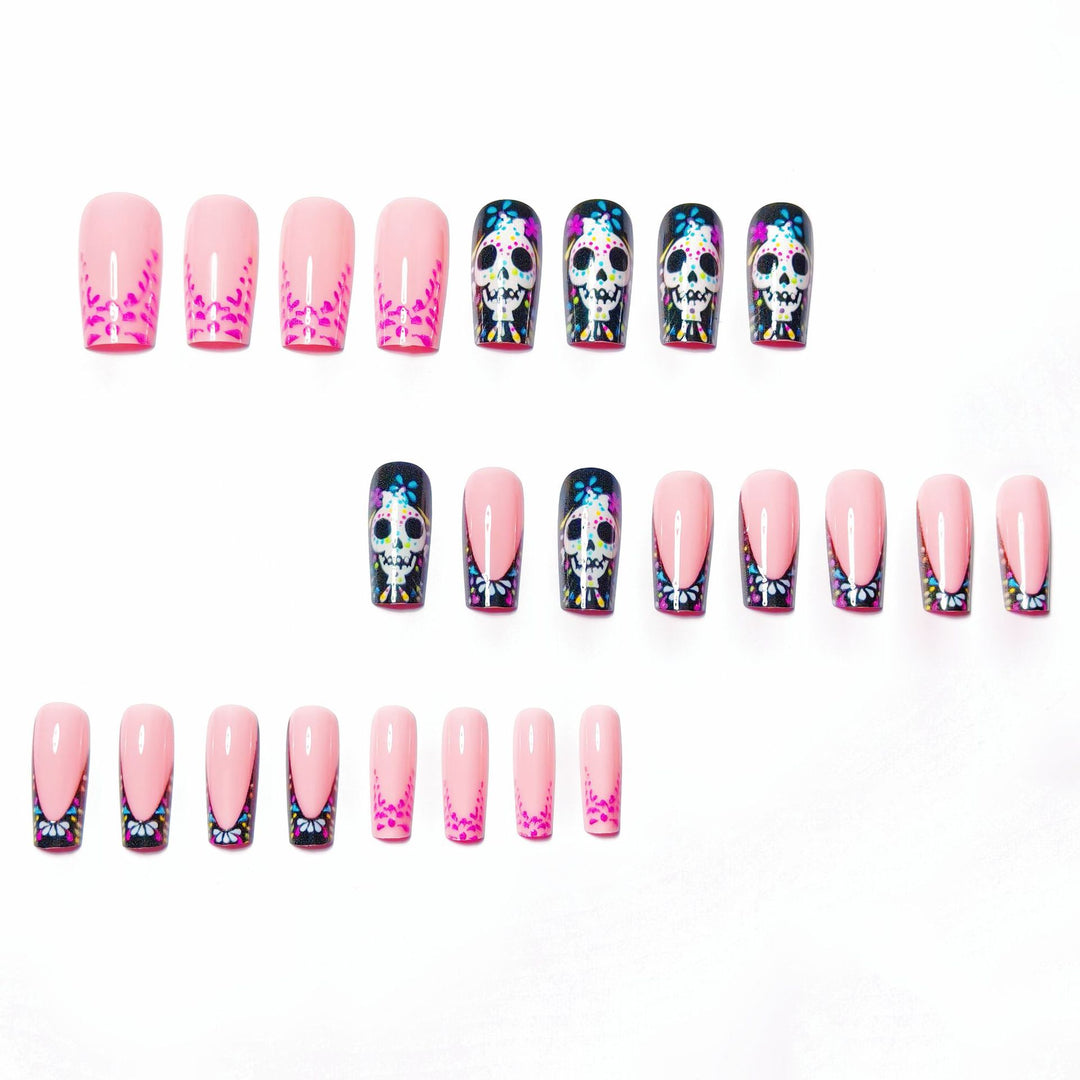 Creative nail art with detail-loving skull design Bowlift