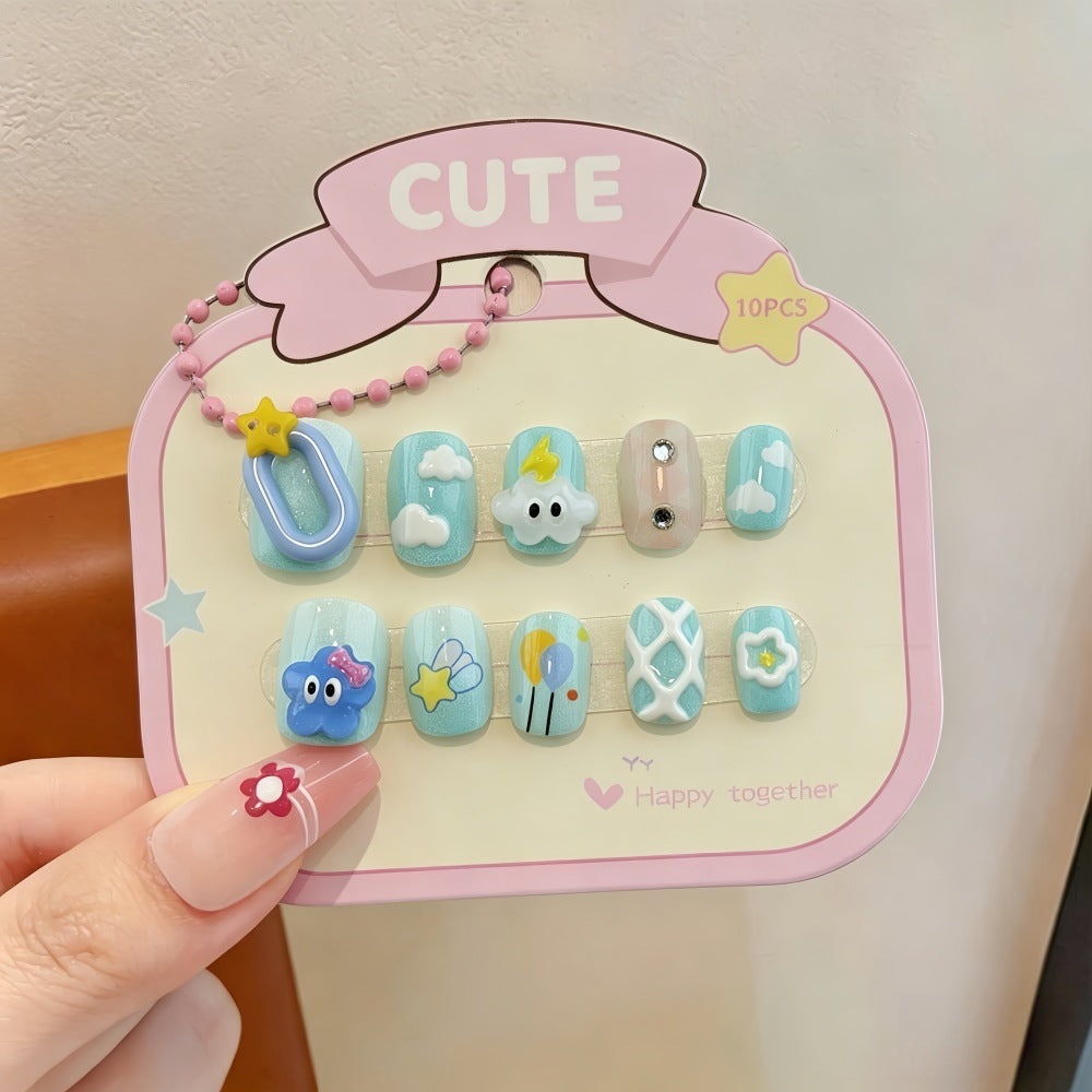 Artificial nails with sweet character design Bowlift