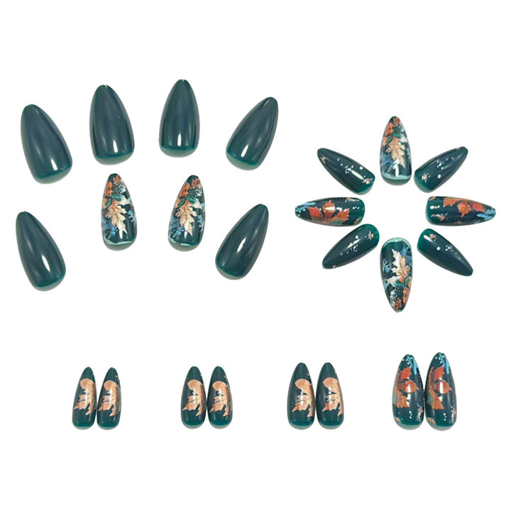 Artificial nails with luxurious leaf design Bowlift