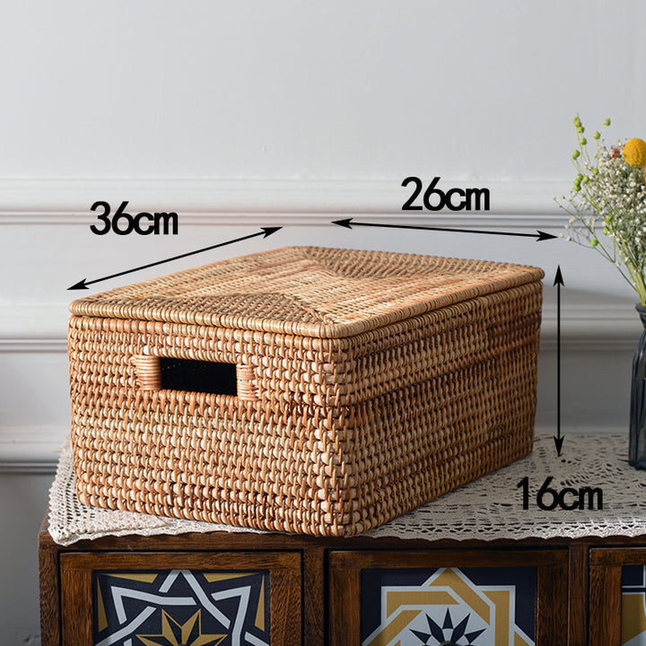 Women rectangular rattan storage basket Bowlift