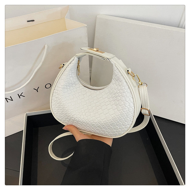 WoTextured Leather Hobo Bag Bowlift