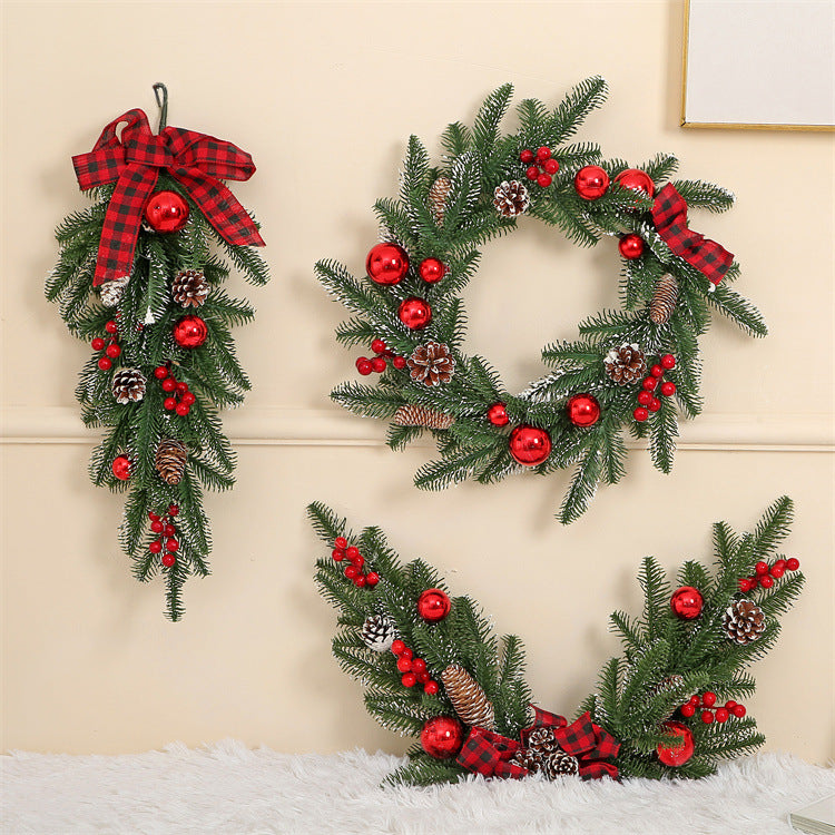 BowLift | Christmas 3 PC Set - Garland, Wreath, Swag Wall Hanging Christmas Decoration Set