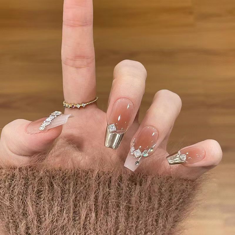 Star-Patterned Elegant Press-On Nail Set Bowlift