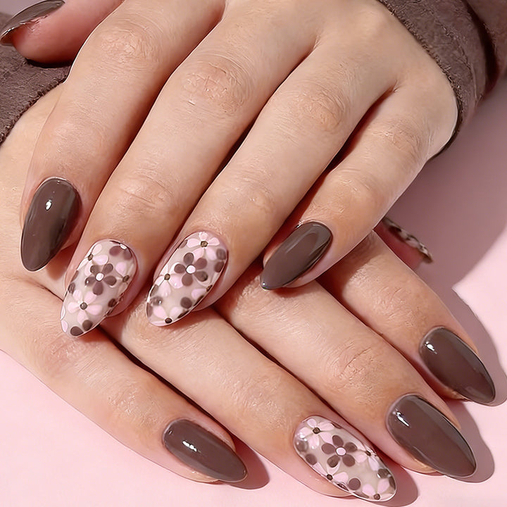 Floral Print Gel Nail Art Set Bowlift
