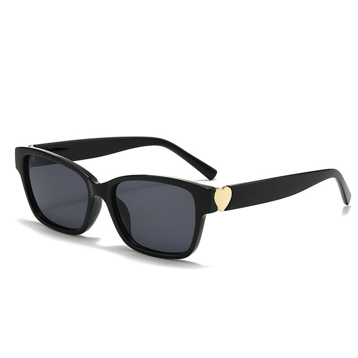 Women's fashionable square sunglasses with heart accents Bowlift