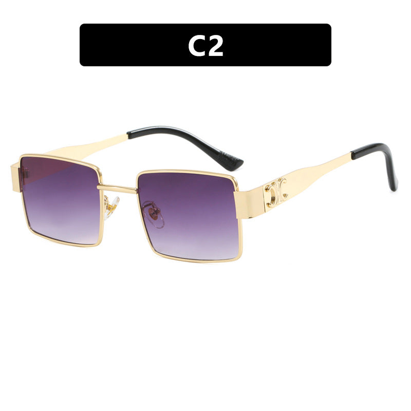 Women's fashionable rectangular sunglasses with high-quality metal frame and polarized lenses Bowlift