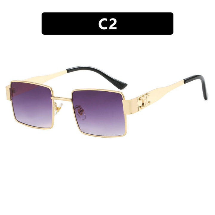 Women's fashionable rectangular sunglasses with high-quality metal frame and polarized lenses Bowlift