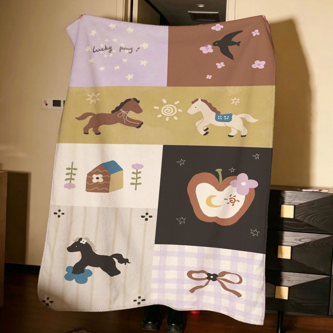 Artistic Patchwork Fleece Blanket
