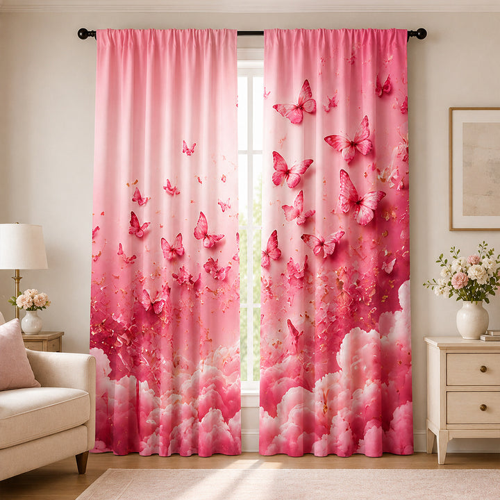 Floral Patterned Window Curtains