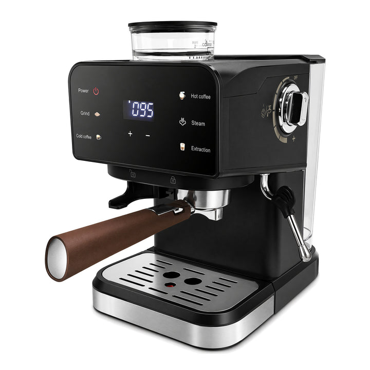Espresso machine with integrated grinder and digital control Bowlift