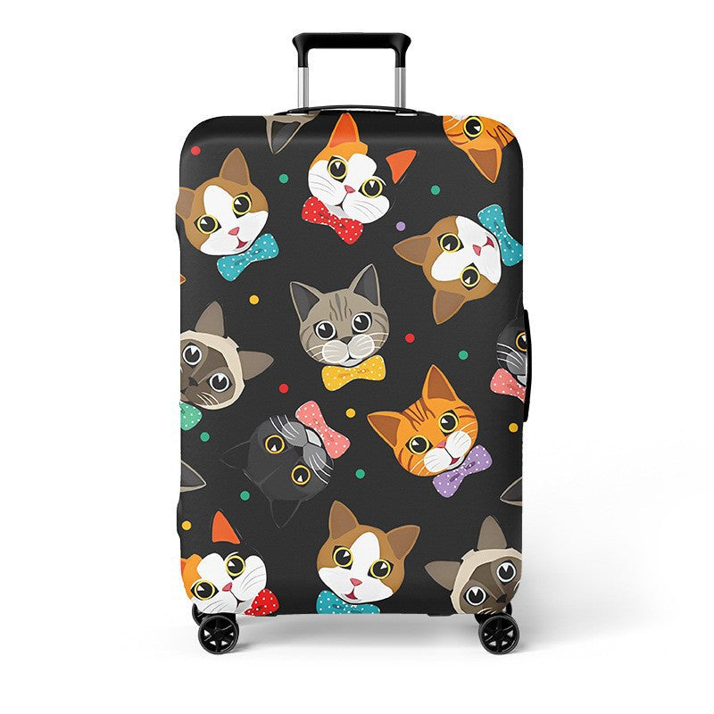 Women's Hard Shell Travel Suitcase with Creative Cat Design Bowlift
