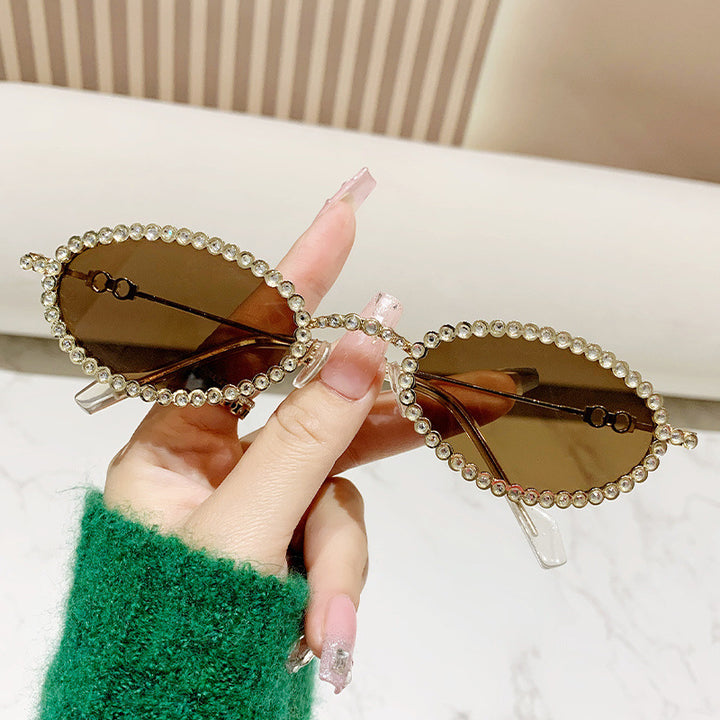 Ladies Designer Eyewear Frame with Extravagant Pearl Frame Bowlift