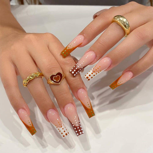 Artful Nail Extensions with Innovative Dot Design Bowlift