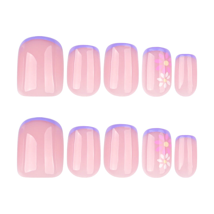 Artistic gel nails with floral design Bowlift