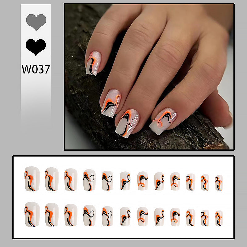 Artful Nail Tips with Abstract Color Design Bowlift
