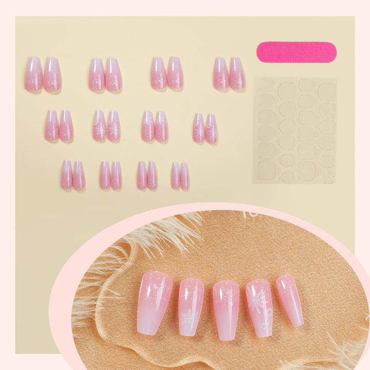 Nail art set with delicate flower and glitter patterns Bowlift