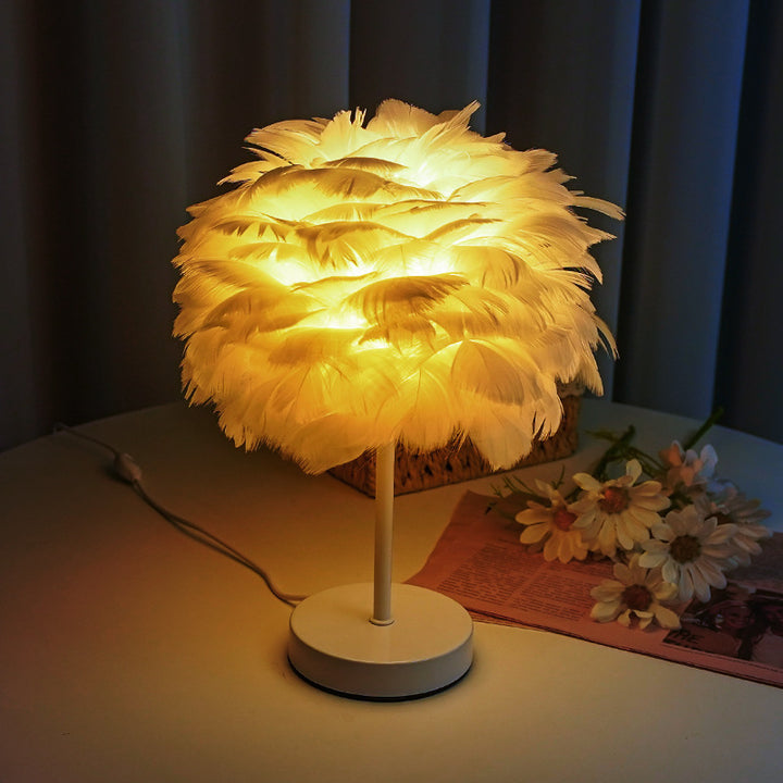 Feathered Decorative Table Lamp