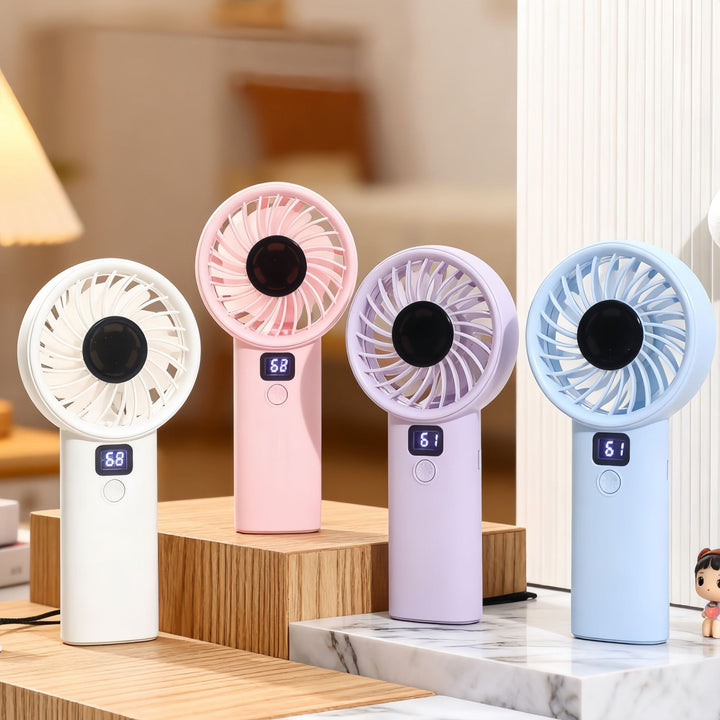 Women’s portable mini fan with digital display and ergonomic design Bowlift