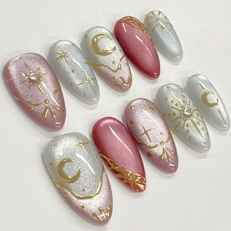 Celestial Theme Press-On Nail Art Set Bowlift