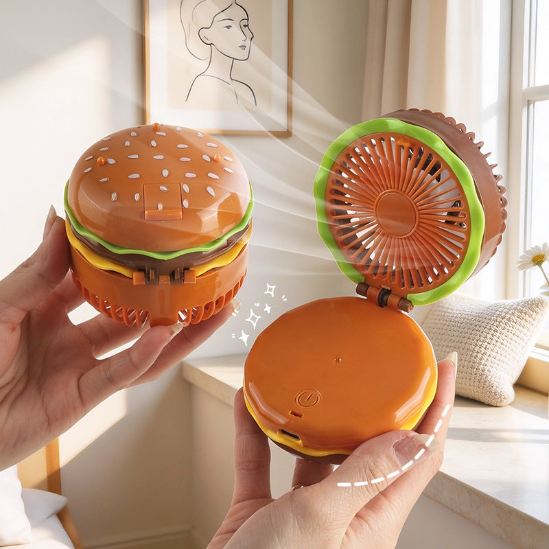 Women creative mini fan in hamburger style Bowlift