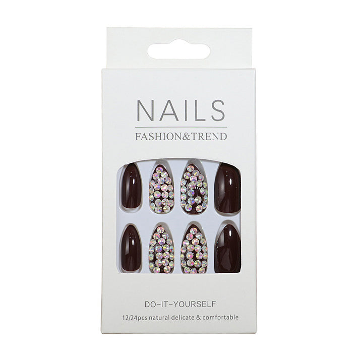 Decorative Rhinestone-Accent Press-On Nails Bowlift