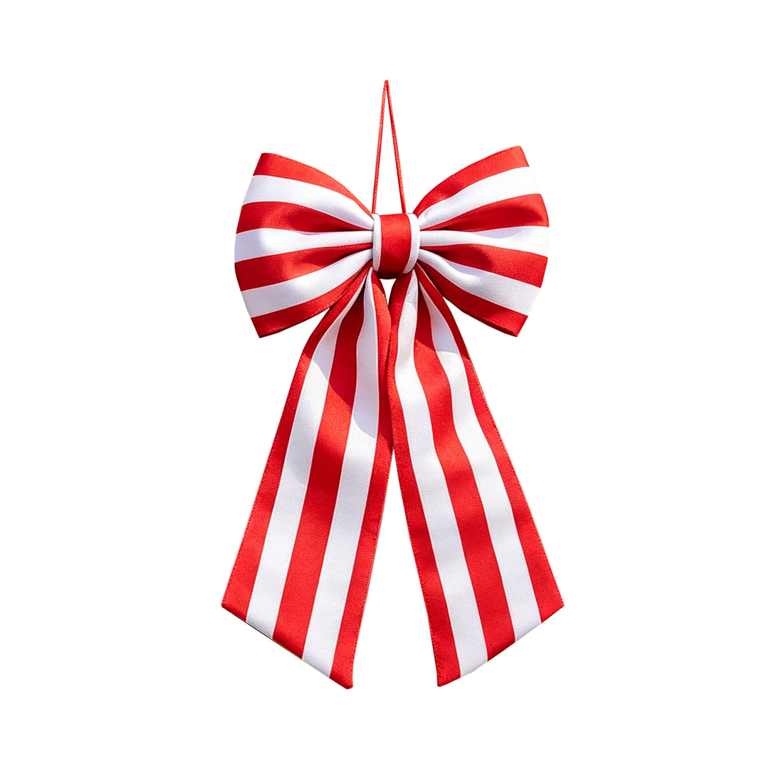 Unisex satin decorative bow pendant with long ribbon and hanging loop Bowlift