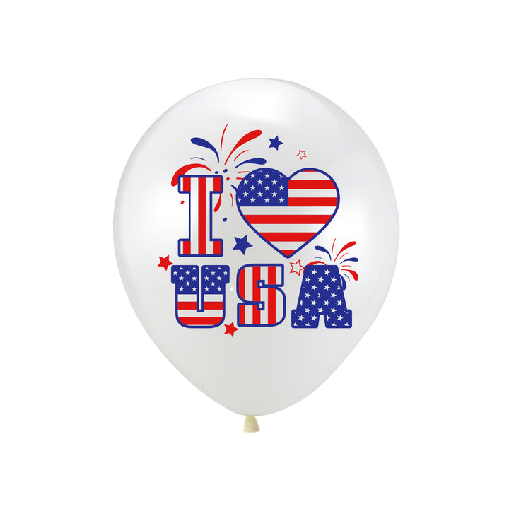 Unisex nan patriotic latex party balloon with USA flag motif and premium print Bowlift