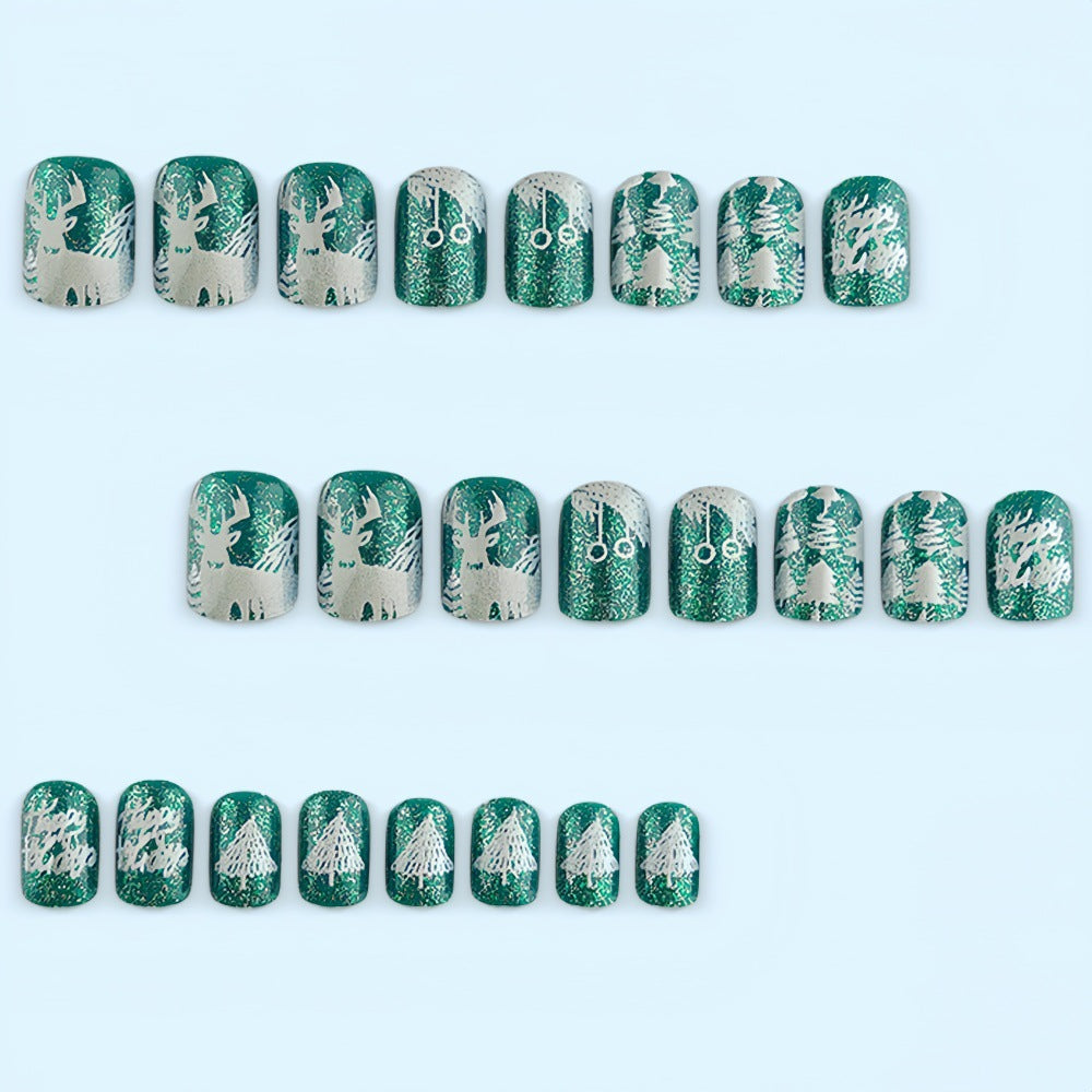 Winter artificial nails with festive motif Bowlift