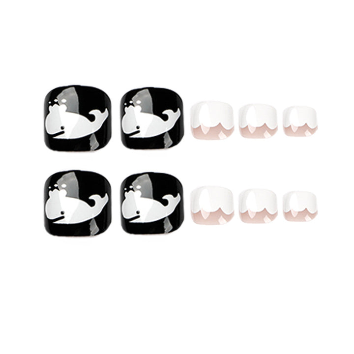 Artful toenail art with a moody whale motif Bowlift