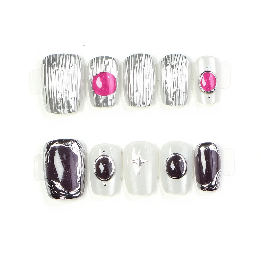 Artistic Textured Press-On Nail Set Bowlift