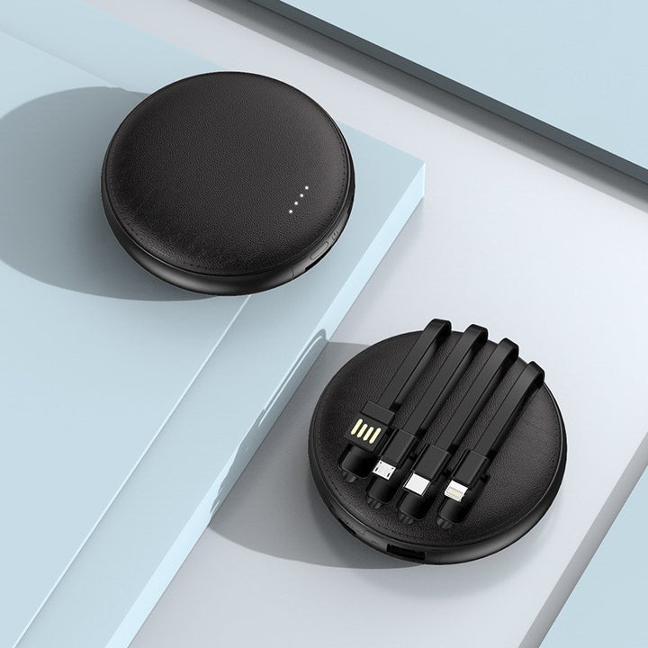 Portable charger with integrated cable management and LED display Bowlift