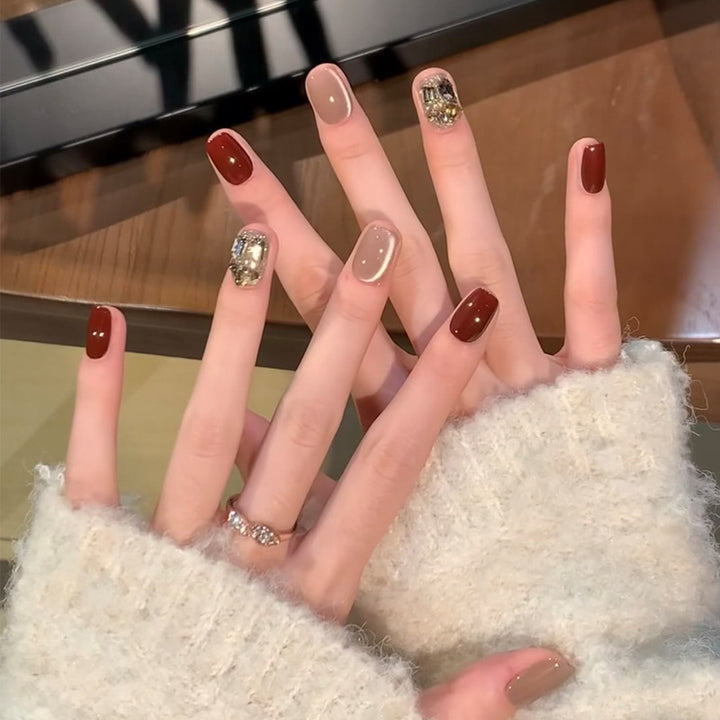 Ombre Press-On Nails with Glossy Finish Bowlift