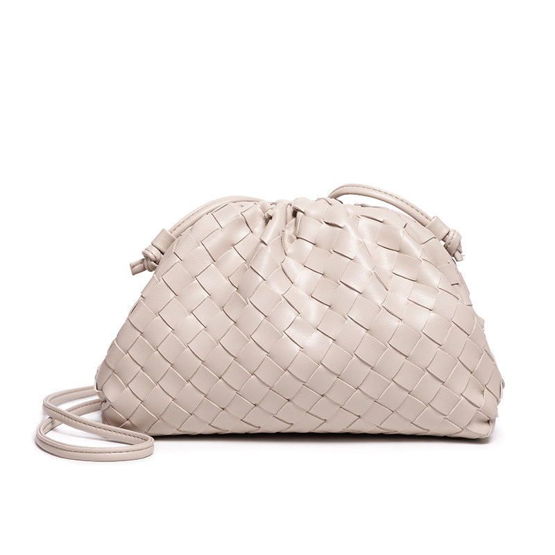 Elegant Woven Leather Bucket Bag Bowlift