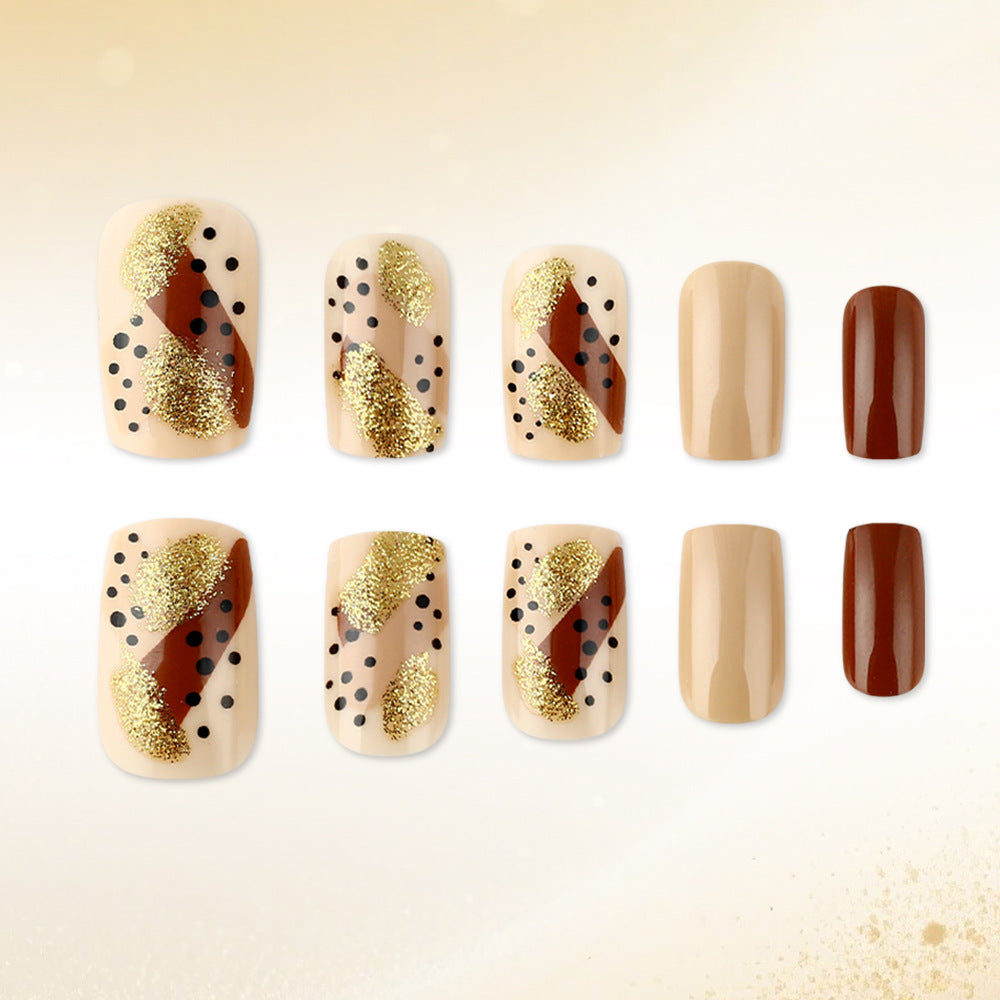 Artistic Geometric Pattern Press-On Nail Set Bowlift