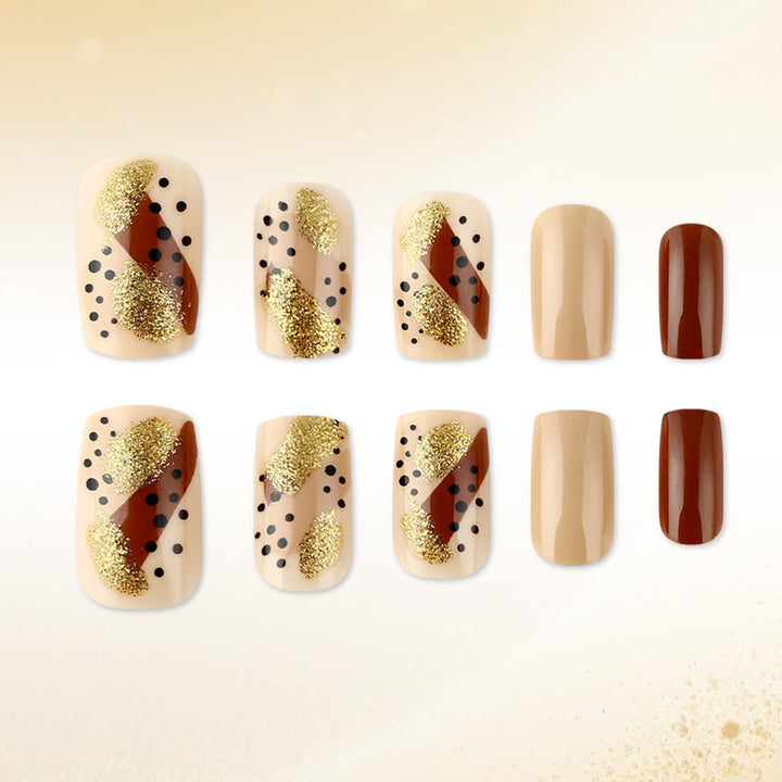 Artistic Geometric Pattern Press-On Nail Set Bowlift