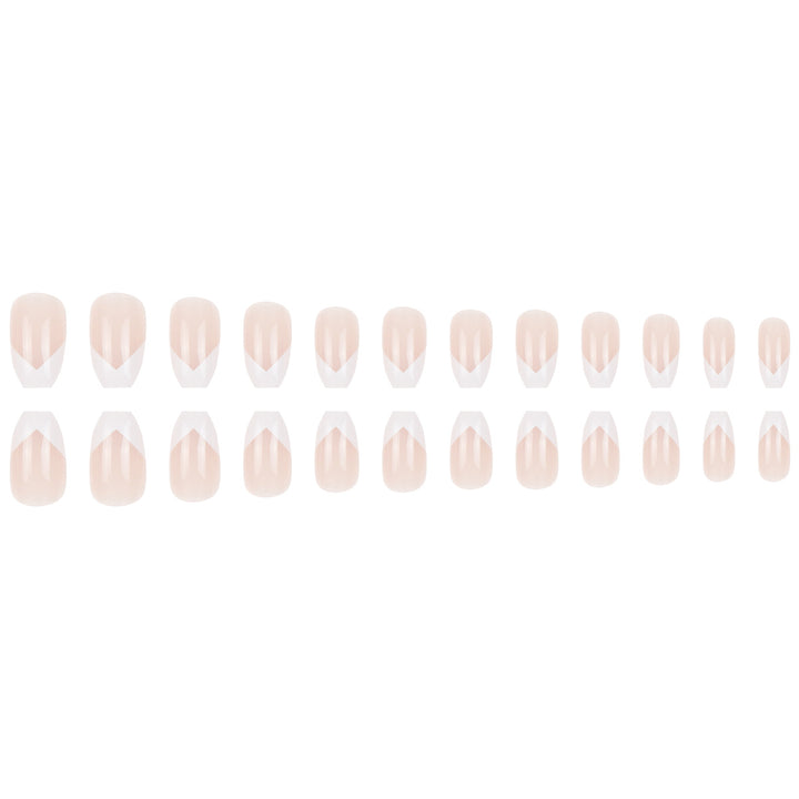 Elegant French Tip Press-On Nails Bowlift