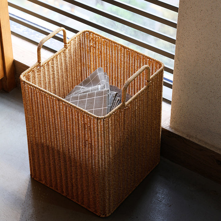 Handwoven Storage Bin with Sturdy Handles Bowlift