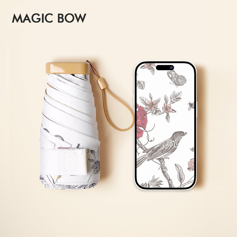 Women's compact and elegant folding umbrella with carrying bag Bowlift