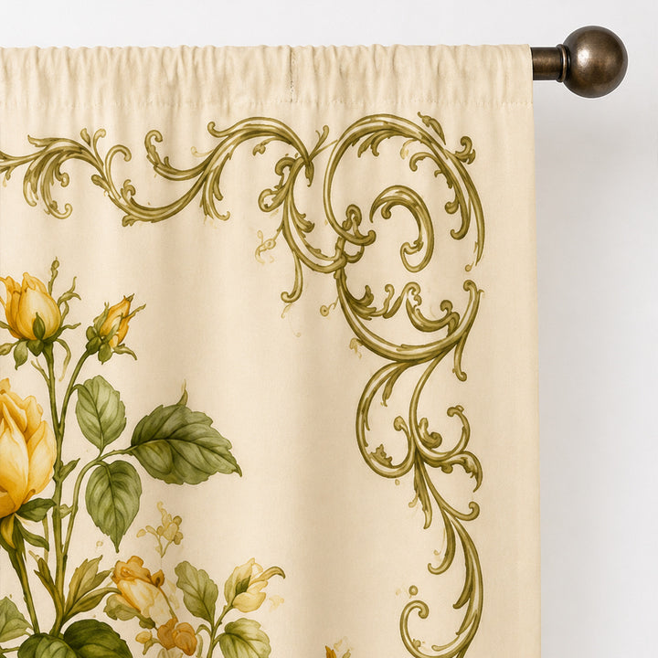 Floral Patterned Window Curtains