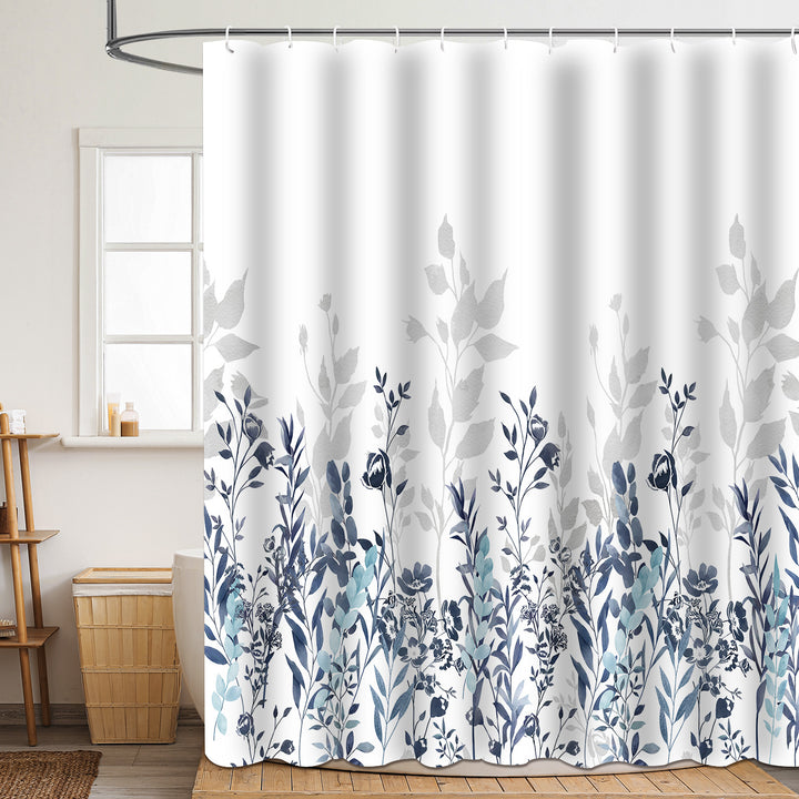 Floral Patterned Bathroom Shower Curtain Bowlift