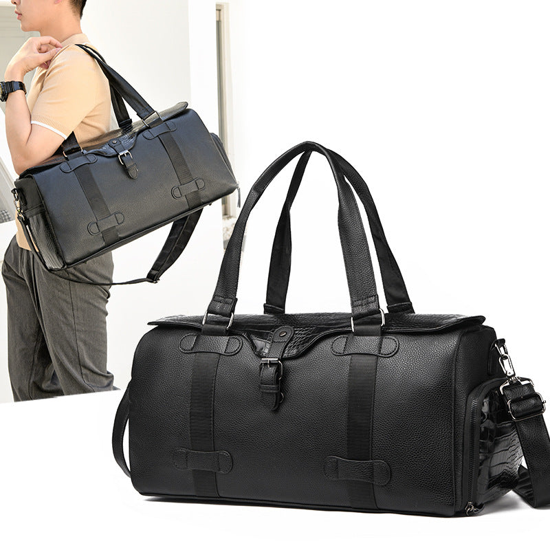 Classic Leather Travel Duffel Bag Bowlift