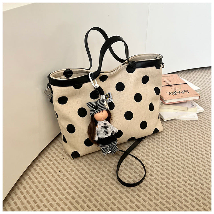 Polka Dot Drawstring Shoulder Bag Bowlift