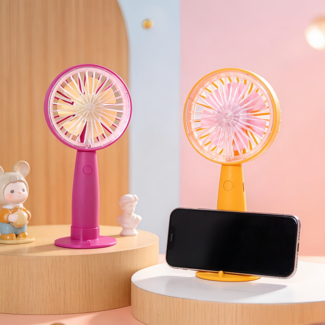 Women Portable Mini Hand Fan with Flexible USB Charging Function Bowlift