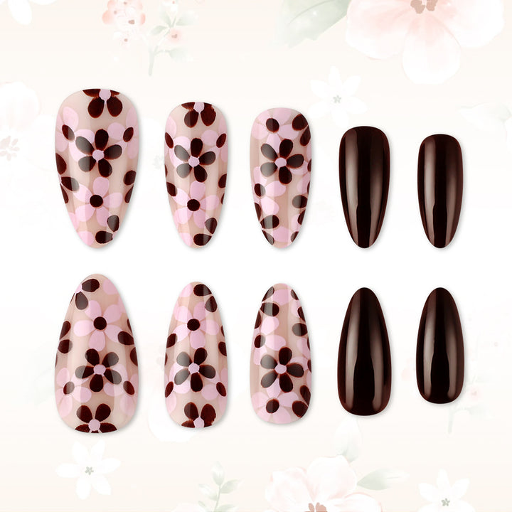 Floral Print Gel Nail Art Set Bowlift