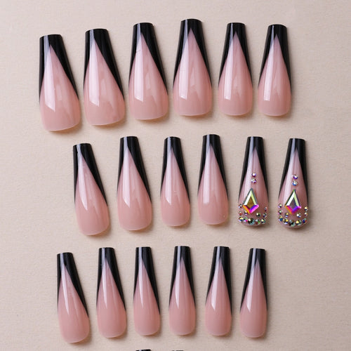 Artificial nail set with elegant tip accents Bowlift