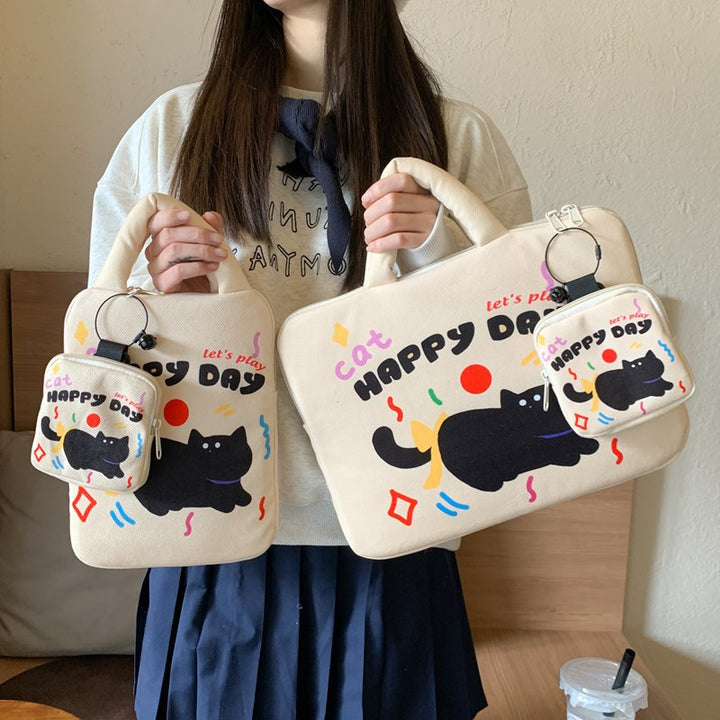 Laptop bag with creative cat pattern Bowlift